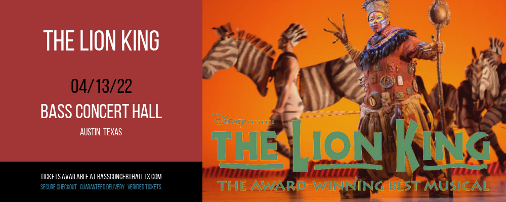 The Lion King at Bass Concert Hall tickets The Lion King at Bass Concert Hall