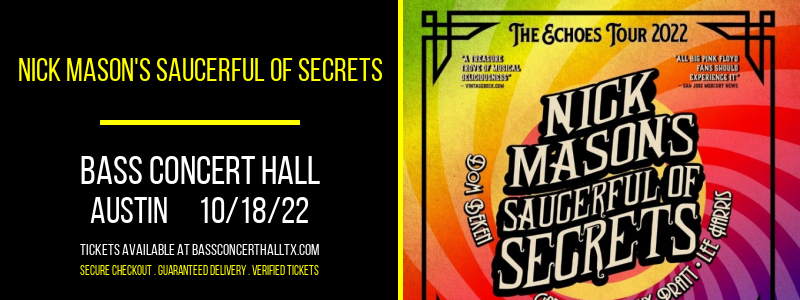 Nick Mason's Saucerful of Secrets at Bass Concert Hall tickets Nick Mason's Saucerful of Secrets at Bass Concert Hall